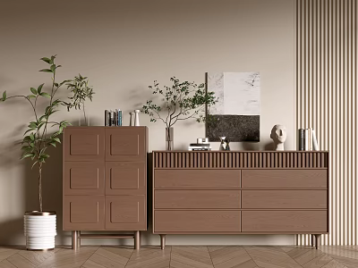 Modern Wood Grain Cabinet Simple Style Cabinet Whole Cabinet Sideboard Balcony Cabinet Storage Cabinet Entrance Cabinet 3d model