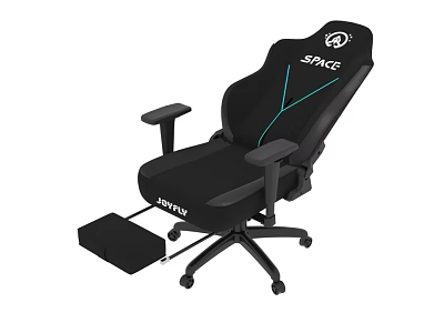 Black Gaming Office Chair With Green Accents Footrest Adjustable Armrests And Jorve SPACE 3d model