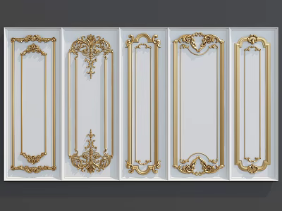 European-style wall panel carved wall decoration 3d model