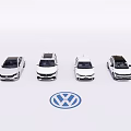 Different Volkswagen Car Models Showcased In Various Colors With Brand Logo