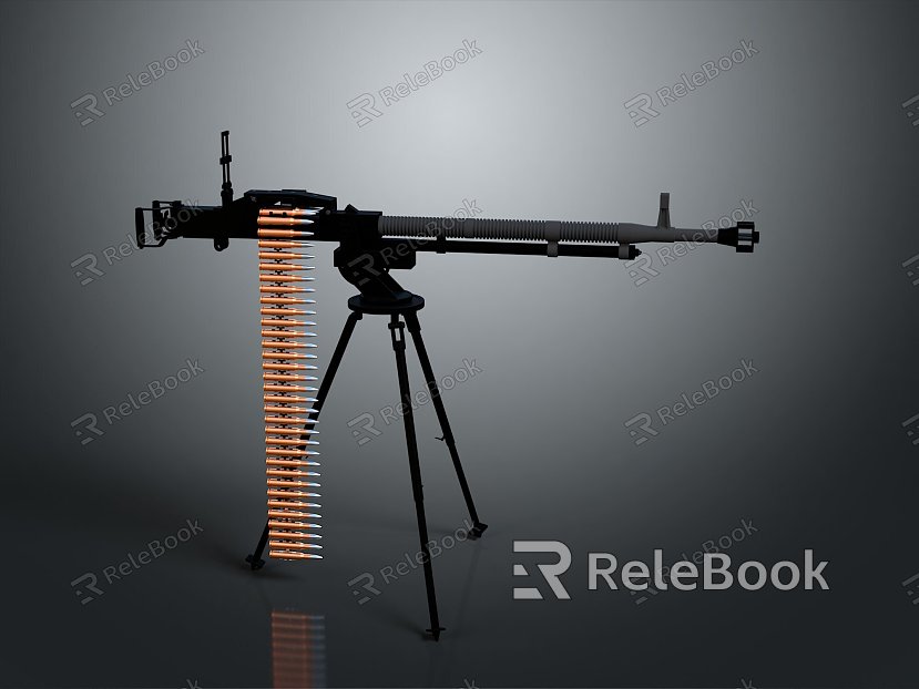 Browning Machine Gun Browning Browning Gatling White Machine Gun Machine Gun Bullet Military model