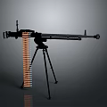 Browning Machine Gun Browning Gatling White Machine Gun Machine Gun Bullet Military 3d model