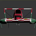 Vibrant Red Green White Racing Speedboat With Streamlined Design And Number 99