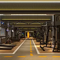 Modern Gym Interior With Treadmills Fitness Equipment And Workout Space