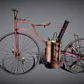 Vintage Bicycle Design With Antique Engine And Retro Mechanical Details