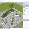 Outdoor Tree Planters Landscape Design With Curved Shapes Paved Ground And Greenery