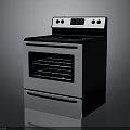 Modern Electric Range With Black Cooktop Stainless Steel Finish And Control Panel