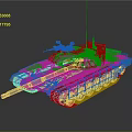 Military Armored Combat Vehicle With Main Cannon Heavy Duty Tracks And Mounted Weapons
