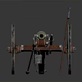 Antique Weapon Cannon With Large Wooden Wheels And Brass Barrel Historical Design