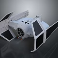 Detailed TIE Fighter Spacecraft Model With Distinctive Wing Structure In Cosmic Aerospace