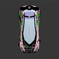 Pink Sports Car With Green Graffiti And Transparent Roof OPULZ Design