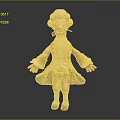 Curly Haired Character In Vintage Coat Vest Pants And Shoes With Open Arms Pose