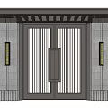 New Chinese Style Gate Courtyard Gate 3d model