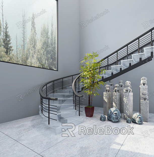 modern revolving staircase glass staircase model