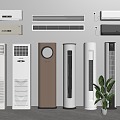 Modern air conditioner combined wall-mounted air conditioner vertical air conditioner outlet 3d model