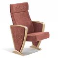 Burgundy Velvet Single Seater Sofa with Gold Accent Frame and Embroidered Back Design