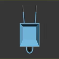 Blue Wheelbarrow With Black Handles Single Wheel And Reflective Metal Body