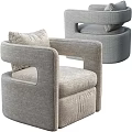 Comfortable Grey Single Sofa with Fabric Upholstery and Decorative Cushion in Modern Design