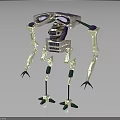Metallic Purple Multi Legged Sci Fi Character With Mechanical Body And Head Structure
