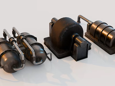 Industrial Equipment Mechanical Metal Components and Parts for Machinery Applications 3d model