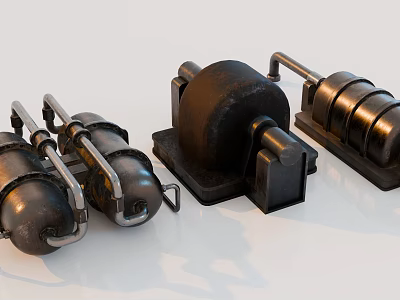 Industrial Equipment Mechanical Metal Components and Parts for Machinery Applications 3d model