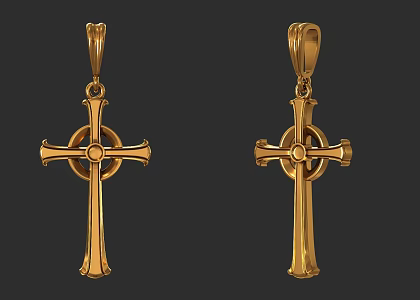 Cross Pendant Cross Jewelry Gold Pendant Jewelry Creative Pendant Personality Necklace 3d model