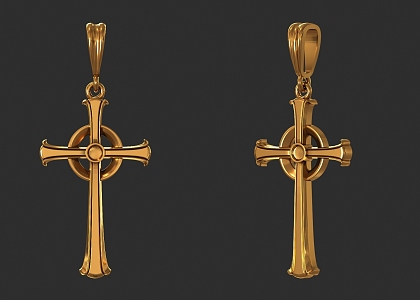 Cross Pendant Cross Jewelry Gold Pendant Jewelry Creative Pendant Personality Necklace 3d model