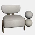 Modern Light Gray Fabric Sofa With Wooden Legs And Round Coffee Table Set