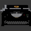 Black Vintage Office Typewriter with Classic Keyboard and RTW Logo as Essential Office Appliance