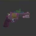 Modern Tactical Revolver With Black Grip And Mounted Sight For Shooting Use
