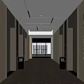modern elevator hall elevator car 3d model