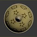 Ancient Golden Decorative Weapon With Intricate Patterns And Spherical Base Design 3d model