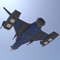 Blue Fighter Jet With Modern Aerodynamic Design And 3D Rendering Details 3d model