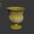 Golden Decorative Household Cup With Textured Surface And Stable Base 3d model