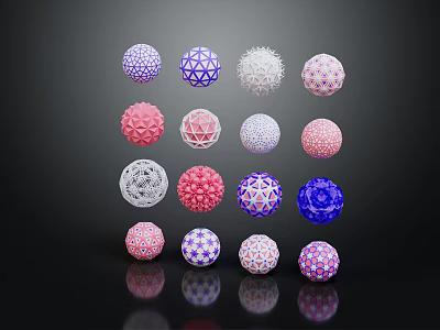 Colorful Geometric Design Sports Balls For Fitness Equipment Training And 3d model