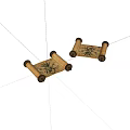 Two Bamboo Scrolls With Intricate Floral Patterns For Decorative