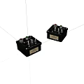 Two Black Electronic Control Modules With Knobs Buttons And Colored Indicator Lights 3d model