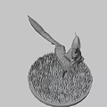 Mystical Feline Like Creature With Glowing Eyes And Butterfly In Dark Background