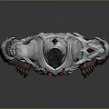 Fantasy Warrior Character With Intricate Silver Red Armor And Muscular Build