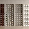 Modern Room Dividers With Lattice Design Hollow Circular Holes And Brown White Finishes
