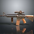 Modern Tactical Rifle With Scope Metal Barrel And Wooden Grip Design
