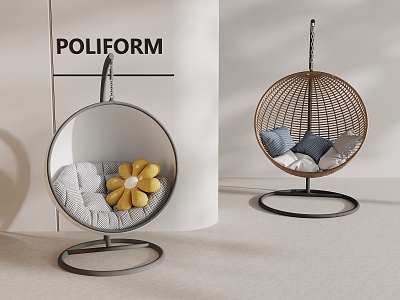 Modern Hanging Chair Rattan Hanging Chair 3d model