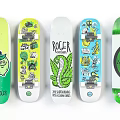 Colorful Skateboards Sports Equipment with Various Graphics and Unique Brand Designs