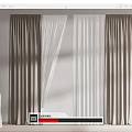 Neutral Beige And White Sheer Textured Curtain Panels For Modern Interior Design