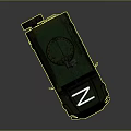 Machine Gun Weapon Mounted On Green Armored Military Vehicle With Z Markings And Worn Appearance