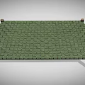 Single Bed With Green Woven Surface And Simple Wooden Legs Design