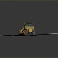 Yellow Bulldozer Working on Sandy Ground Construction Site Terrain 3d model