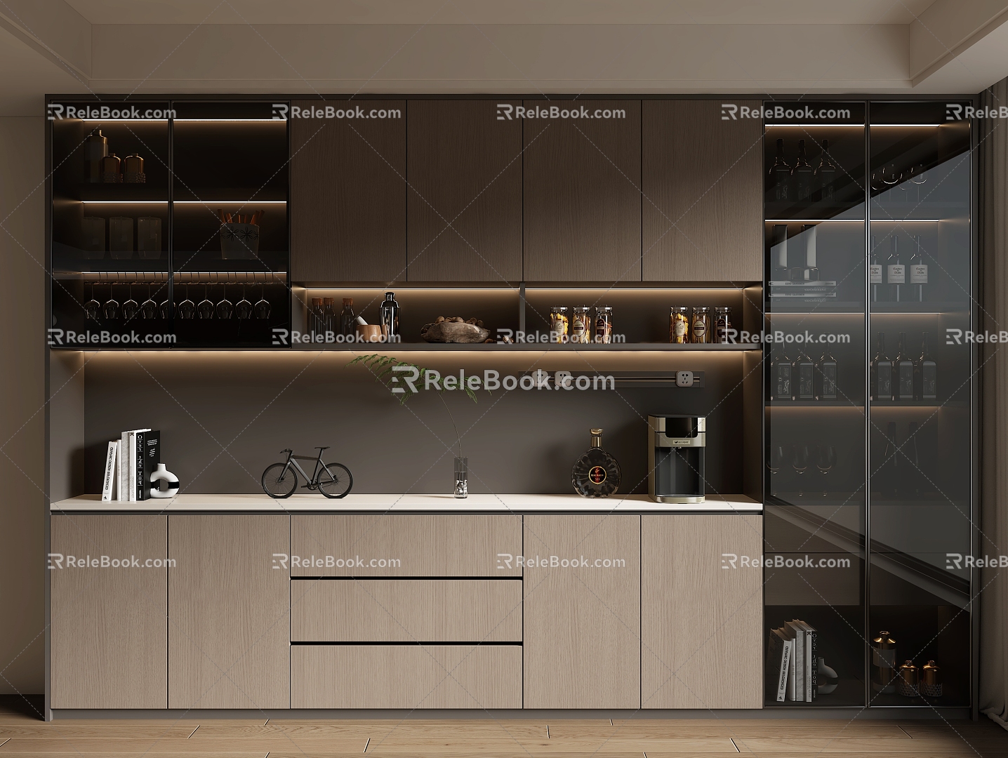 Home Wine Cabinet 3d model