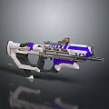 Futuristic Weapon Design With White Purple Orange And Modern Sci Fi Components