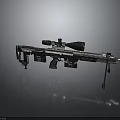 Modern Tactical Sniper Rifle With High Power Scope And Tripod Stand